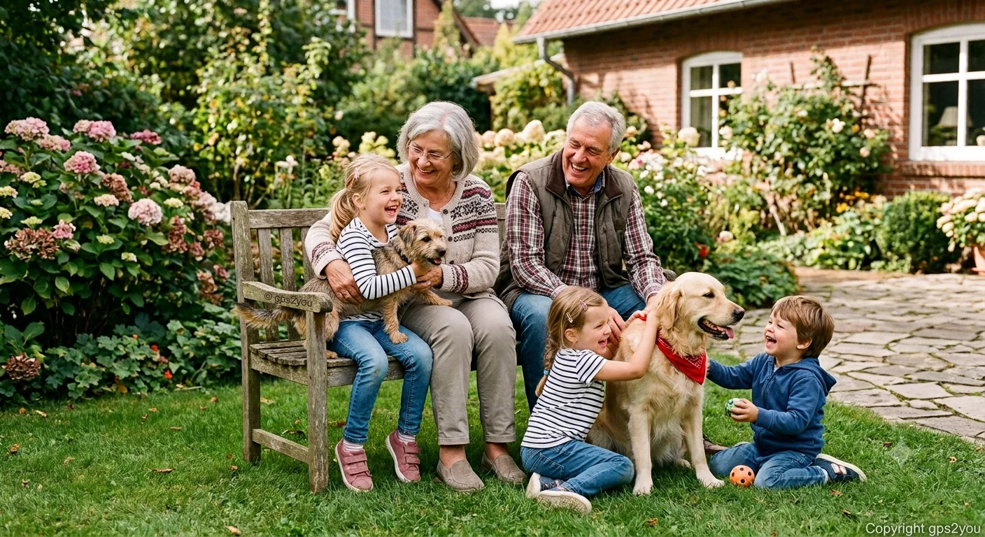 Person mit Hund auf Spaziergang